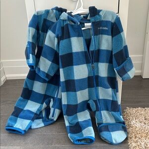 Columbia Blue Checkered Baby Snowsuit